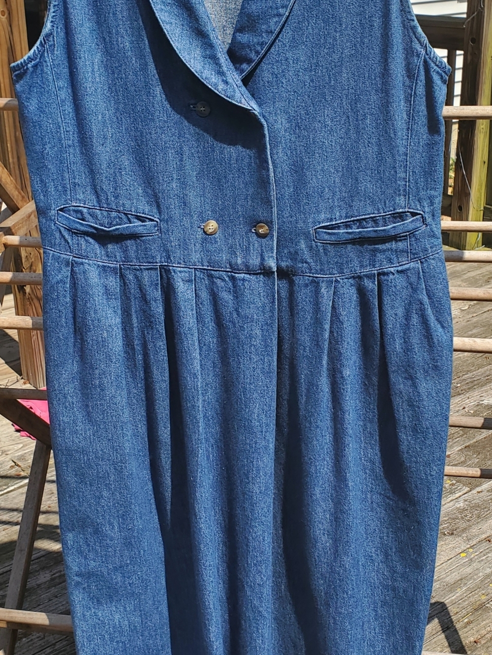 Sleeveless Denim Midi Dress - Classic Blue